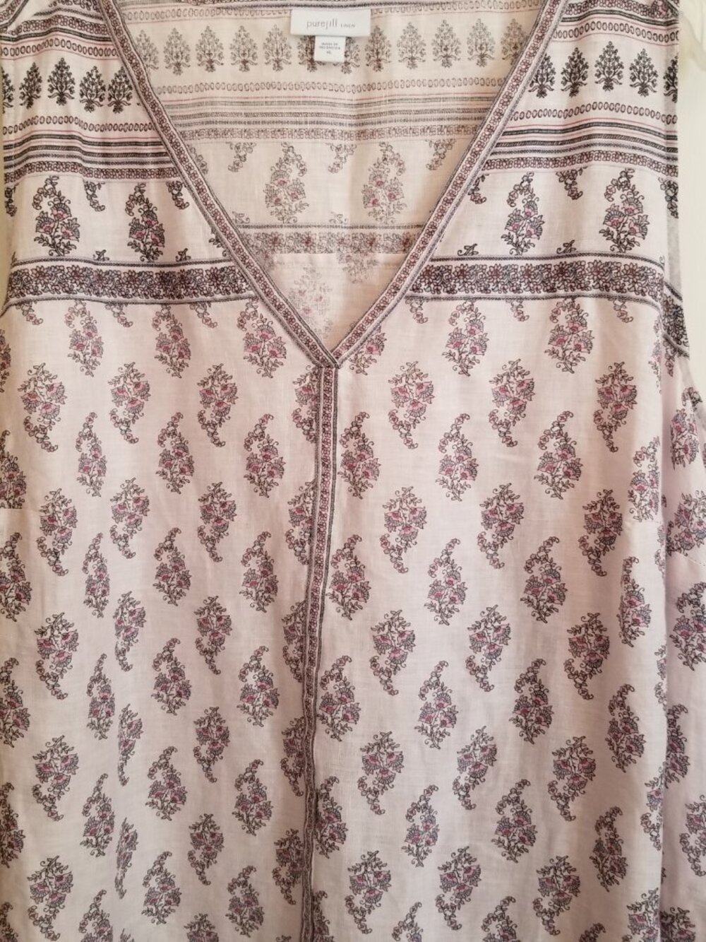 PURE JILL LINEN long sheer dress XL - Picture 4 of 9